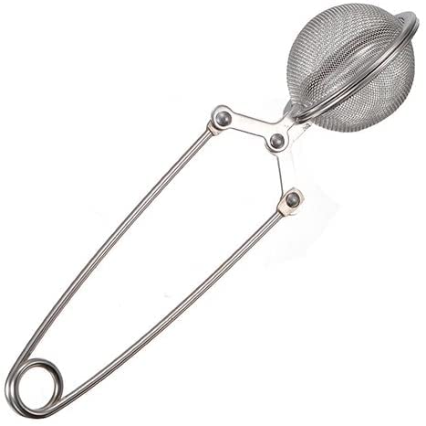 Long Handle Loose Leaf Snap Ball Tea Infuser Spoon Stainless Steel Tea Leaves Herb Mesh Ball Infuser Filter Squeeze Strainer Spoon RandomUseful Design
