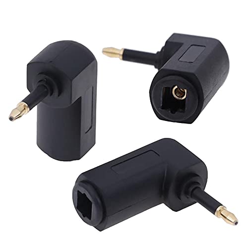 Cables 3PCS Right Angle (90 Degree) Toslink Digital Optical Audio Adapter Toslink Female to 3.5mm Mini Connector Adapter