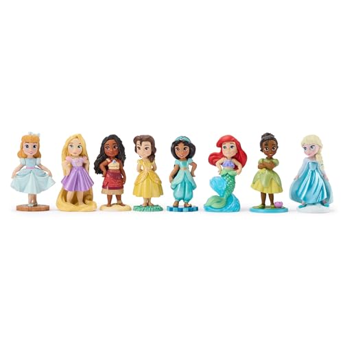 Disney Store Official, princesas Disney, a Cinderela, Rapunzel, Vaiana, Bella, Jasmine, Ariel, Tiana e Elsa, Conjunto de 8 bonecas, coleção Once Upon a Story, adequado a partir de 3 anos