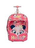 PUKET - Mochila com Rodinha Puket Menina Panda Romântico Rosa