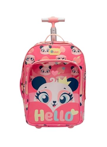 PUKET - Mochila com Rodinha Puket Menina Panda Romântico Rosa