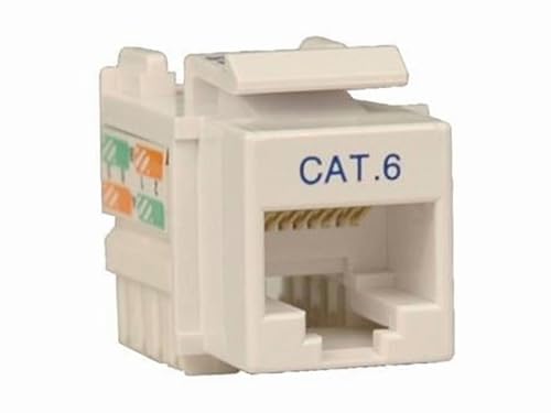 TRIPP LITE Cat6/5e White Wallplate Keystone Jack, Punch-Down/RJ45 F TAA GSA (N238-001-WH)