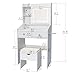 Viaozutis Vanity, Small Vanity Desk with Sliding Mirror, Dimmable LED Lights, 2 Drawers,Vanity Table Ideal for Bedroom (White)