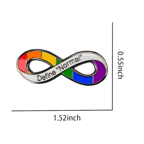 Image of Enamel Pin,Autism Support Lapel Pin,Rainbow Infinity Badge,Mobius-Shape Brooch,Against Discrimination Of Autistic People Pin,Backpack Canvas Bag Decoration Accessory,Decor DIY