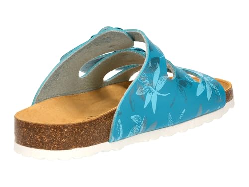 Lico Damen Bioline Leave Hausschuhe, Türkis Silber, 40 EU