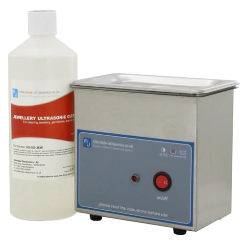 Allendale Ultrasonics 0.7L Industrial Ultrasonic Cleaner Analogue Tank Heated Pro Bath with Jewellery Cleaning Solution - 40KHz Jewellery Precious Metals Watches Dentures Optics Glass Carburettors