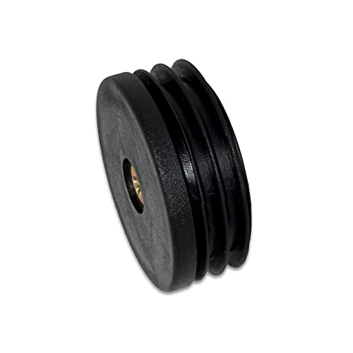 Image of Flyshop Black M8 Threaded Plastic Plugs Round Tube End Caps Tubing Plugs Inserts Furniture Glider 50 mm Diameter 4 Pcs