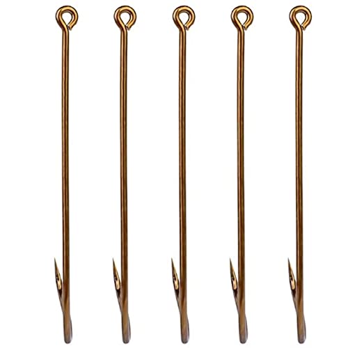HNHYNSY Angelhaken 50 Teile/los Hohe Kohlenstoffstahl Langer Griff Karpfenfischen Spezial X Long Shank - Special Bend… – Bild 5