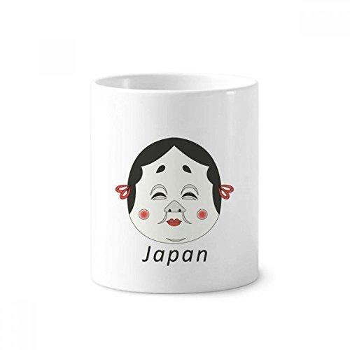 Masque japonais tasse céramique blanche multifonction porte-brosse à dents 350ml