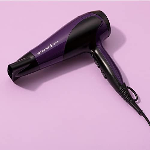 Remington D3190 Ionic Conditioning Hair Dryer for Frizz Free Styling with Diffuser and Concentrator Attachments, 2200 W, Purple