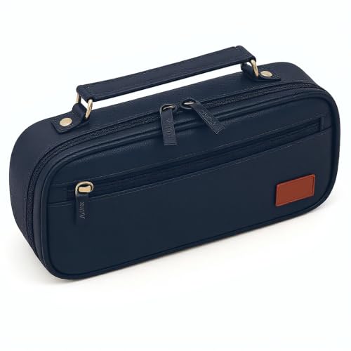 Estojo Escolar Box Grande Organizador com Divisórias e Alça - Estojo Necessaire Unissex Capacidade Ampla para Lápis, Canetas, Material Escolar (Preto)