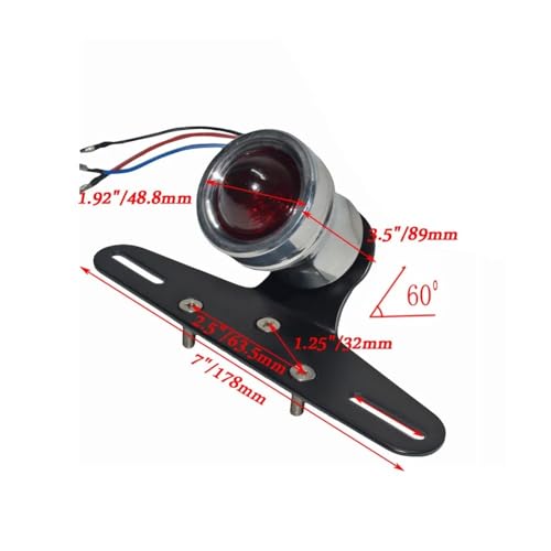 Support plaque d'immatriculation moto avec feu stop et clignotants