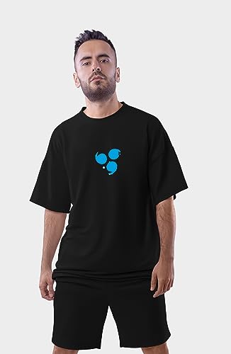 Image of Be Crazy Oversized Loose Baggy Fit Drop Shoulder Half Sleeves Pure Cotton Anime Graphic Printed T-Shirt for Men