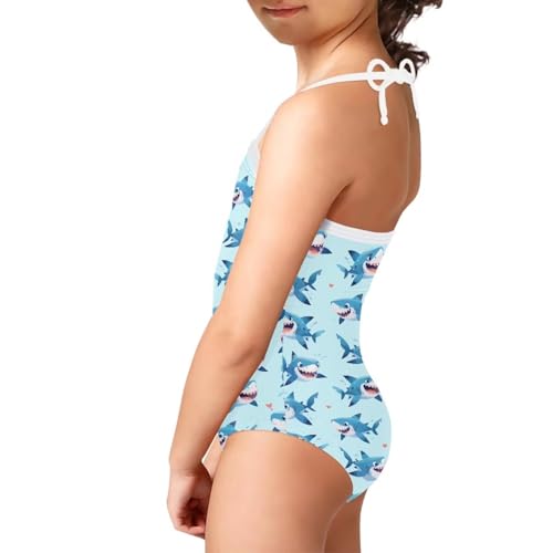 Image of One Piece Swimsuit for Girls Beach Bathing Suit Halter Straps Sports Swimwear for 1-10 Year Toddler Kids