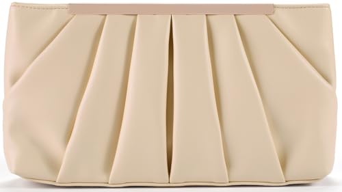 Image of Clutch Purse Dressy Pleated Formal Evening Bag Simple Classy Handbag for Women