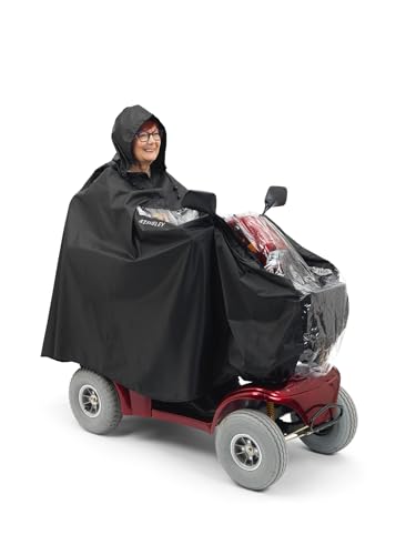 Mobility Scooter Cape | Unisex Waterproof Rain Poncho Cover for Electric Scooters and Wheelchair Users – Lightweight, Compact (XL Cape)