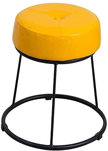 Reposapiés Plegable Reposapiés de Almacenamiento Reposapiés Redondo de Metal Reposapiés tapizado para sofá Taburete para Cambiar Zapatos Silla de Comedor de Lujo Taburete tapizado