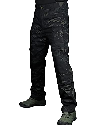 YAOTT Herren Outdoor Camping Bergsteigen Schneehose Tarnung Militärische Taktische Hose Lässige Retro Chinohose Cargo-Stretchhose Multi-Tasche Freizeithose Wanderhose Trekkinghose X7D-Tarnung 3XL Cover