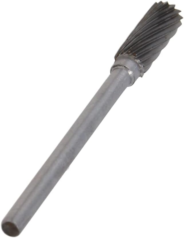 Auniwaig Tungsten Carbide Rotary Burr 3mm / 1/8" Shank, 5mm Head Size Single Cut Cylindrical Carving Burr Bits, for Woodworking, Drilling, Metal Carving, Engraving, Polishing