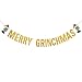 Gold Glittery Merry Grinchmas Banner- Christmas Holiday Party Decorations,Mantle Home Decor,Xmas Party Sign Decor