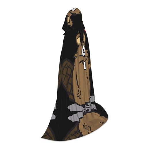 Capa con capucha de castor disfraz unisex para bruja y mago 2
