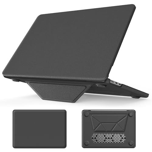 Étui en cuir compatible MacBook Air 13,6 coque de protection rigide robuste M2 M3 gris