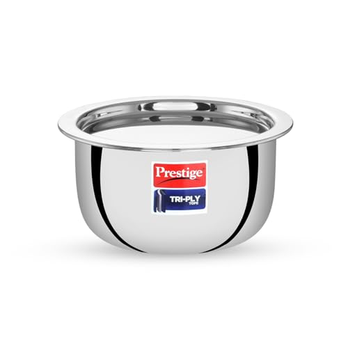 Image of Prestige 14cm /1L Tri-Ply Stainless Steel Tope with Lid|Gas and Induction Compatible| Even Heat Distribution|Strong and Durable| 5 Years Warranty