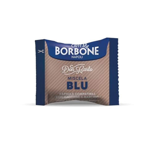 Caffè Borbone - Cápsulas de café Don Carlo, azul, compatibles con cafetera Lavazza A modo mio, 200 unidades