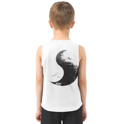 Boys Tank Top Shirts Chinese Yin Yang Graphics Sleeveless T-Shirts Crew Neck for Kids Clothing Children3