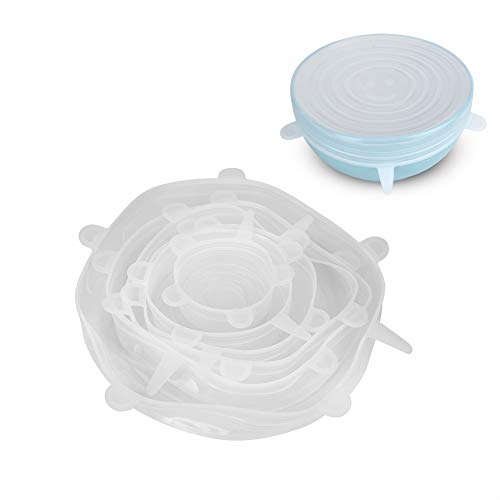 6 Pcs/Set Universal Stretchable Wrap Food Keep Cover, Silicone Stretch Lids, Kitchen Tools Food Silicone Sealing Lid to Meet Most Container