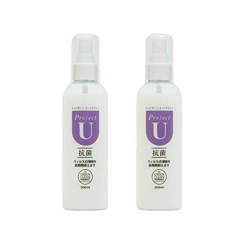 ����Q Protect U �R�� 200ml �y2�{�Z�b�g�z �X�v���[ �񉖑f�n ���S �E�C���X�΍� �����\�h �h�A�m�u �e�[�u�� �C�X�Ȃǂ̉Ƌ� �J�[�e�� �J�[�y�b�g �ǎ� �ߗ�