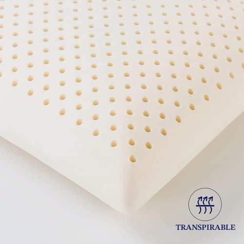 Almohada de látex natural para dormir, almohada suave de tamaño Queen para personas que duermen de lado, espalda y estómago, funda de algodón transpirable extraíble
