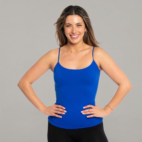 Image of Malibu Sugar Womens Camisole Tank Tops - Seamless Fitted Spaghetti Strap Cami Stretch Basic Womens Camisole for Layering XS-M