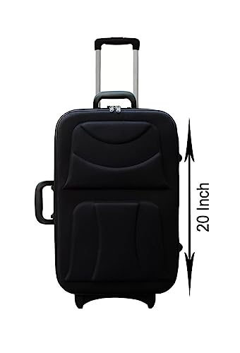 Small-Cabin-Suitcase-55cm-Polyester-Soft-Side-Luggage-Trolley-Bag-Luggage-Black