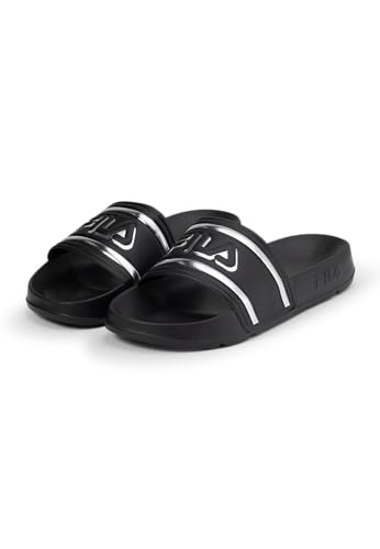 FILA MORRO BAY LOGO slipper wmn, Sandale à glissière, Black-Silver,