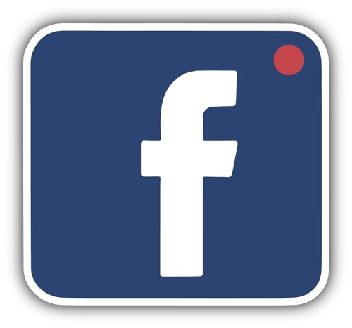 Image of Social Media Facebook Logo Vinly Sticker Pack of 1, 6 inch inch Height- for Car Truck Laptop Toolbox Decor Fun Colourful Designs, Blue