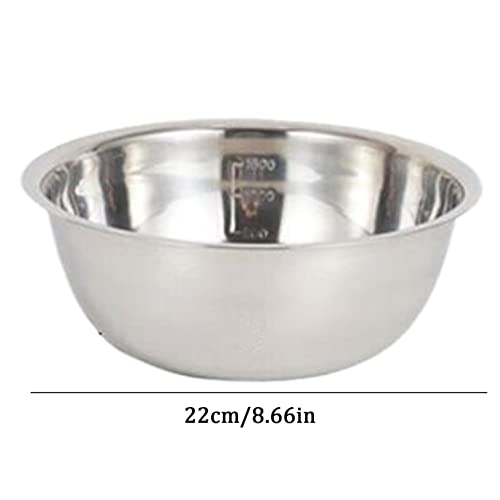 Foto von FOLOU Schüssel aus Edelstahl - 3 Pcs 900ml+1600ml+2500ml Salatschüssel - Rührschüssel - Edelstahlschüssel zum Backen, Servieren und Snacken，Servierschüssel, stapelbar