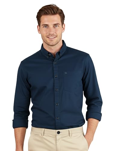 Image of Beyoung Oxford Cotton Shirt for Men | Premium Oxford Fabric | Regular Fit | Button-Down Collar