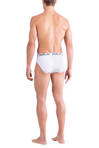 Replay Herren Slip mit Logobund, White/White N190 (Weiß), M – Ansicht 3
