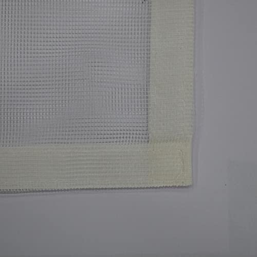 HomeConcept White Pre Stitched Fiberglass Window Mosquito Net Insect Mesh with Self-Adhesive Hook Tape (120cm x 160cm / 47x63 Inches)
