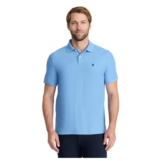 IZOD Men's Regular Fit Advantage Performance Short Sleeve Solid Polo, Blue Revival, X-Large