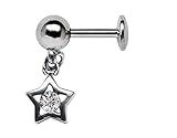 Piercing Labret con 4 mm Placa y 4mm Bola con Kilates