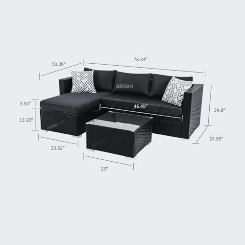 Image of Amazon Brand - Solimo Solara Outdoor 4 Seater Sofa Set | Balcony Sofa | Patio Furniture Sets | Conversation Sets | Wicker | Garden | Balcony | (Brown-Cream)