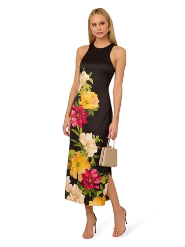 Adrianna Papell Women's Printed Satin Midi Dress4