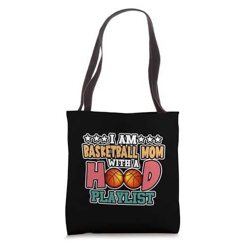 I Am A Basketball Mom Hoodie Playlist Tote Bag