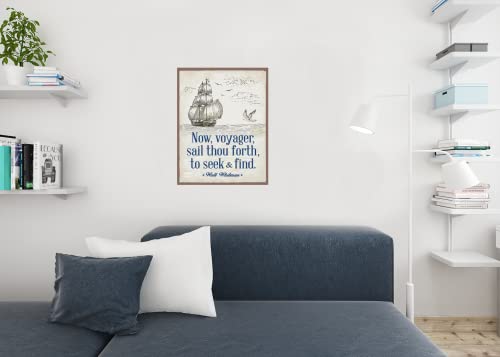 Image of Now Voyager Sail Thou Forth to Seek and Find The Untold Want Poem Walt Whitman Quotes Classroom Decor Motivational Inspirational Reading Poetry Literature Cool Wall Art Print Poster 24x36