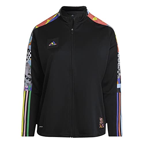 adidas Women's Plus Size Pride Tiro 21 Track Jacket, Black/Multicolor3