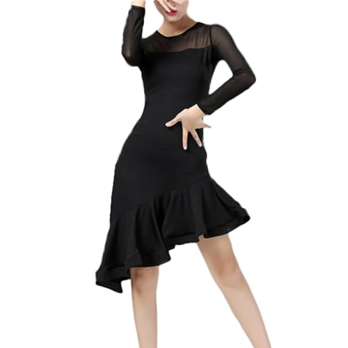 Damen Latein-Ballsaal-Tanzkleider For Frauen Salsa-Latein-Tanzkleid Mit Shorts Bühnen-Performance-Röcke Wickel-Tanzbekleidungskostüm