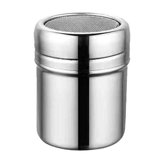 Sugar and Flour Shaker - Powder Shaker with Lid | Metal Shaker | Fine Mesh Shaker | Stainless Steel Dust Sifter | Flour Sifter for Icing Sugar at