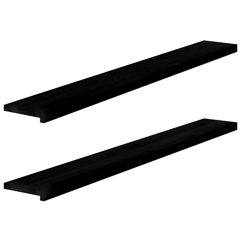 vidaXL Solid Oak Wood Window Sills 2pcs - Customizable Dark Brown House Shelf 160x20x2 cm